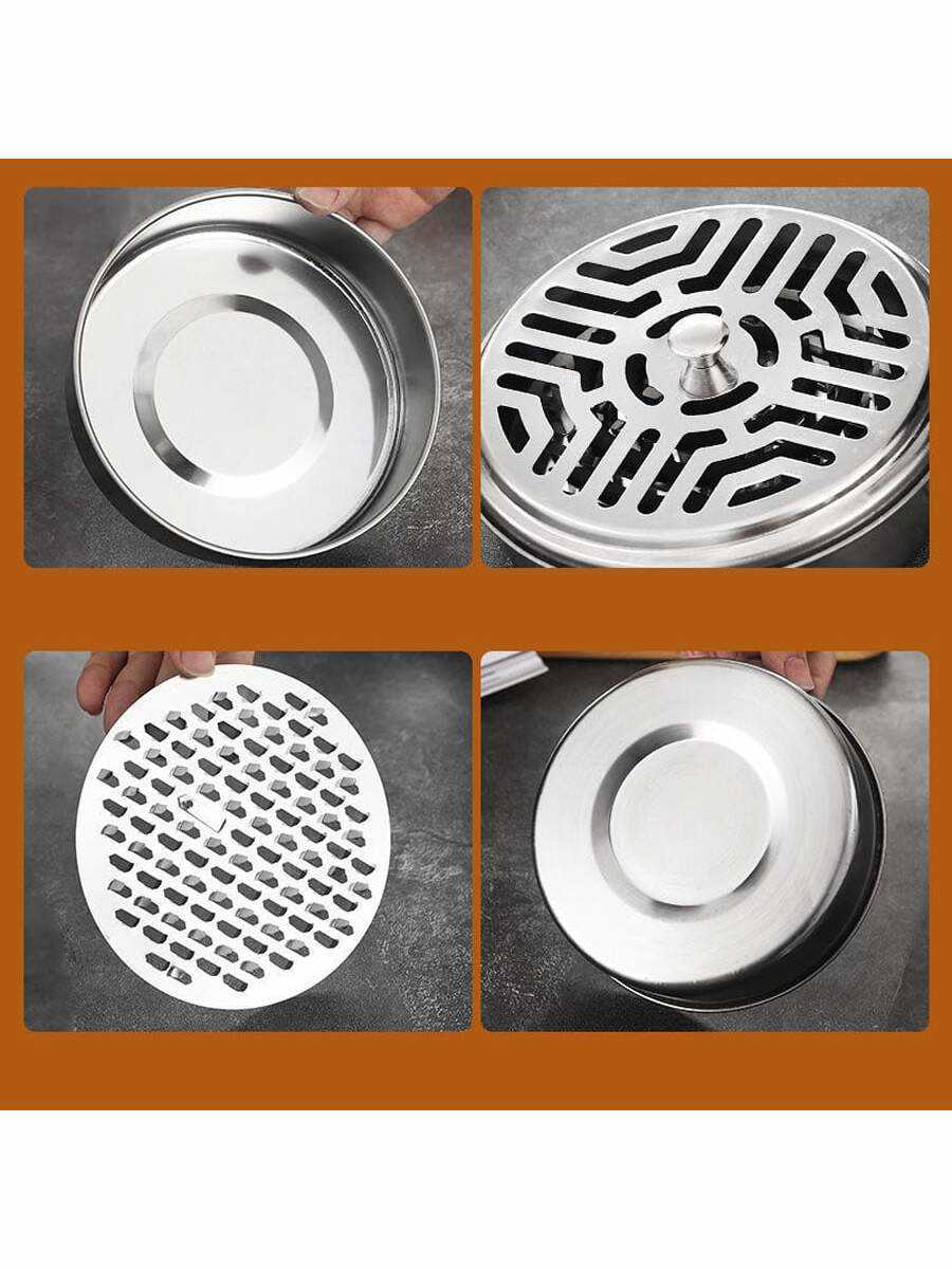 Stainless Steel Mosquito Coil Holder with Ash Tray & Lid for Indoor and Outdoor Use