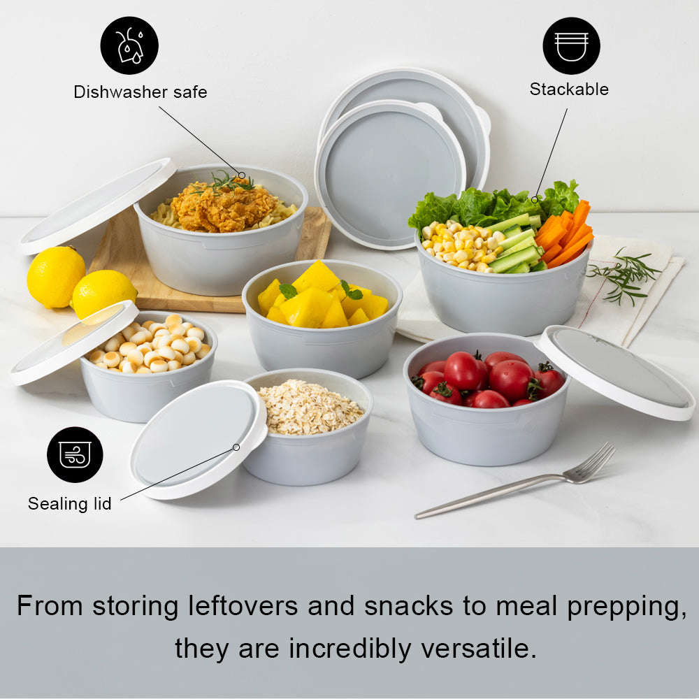 Lille Home Stackable Airtight Food Storage Containers with Lids, Set of 6