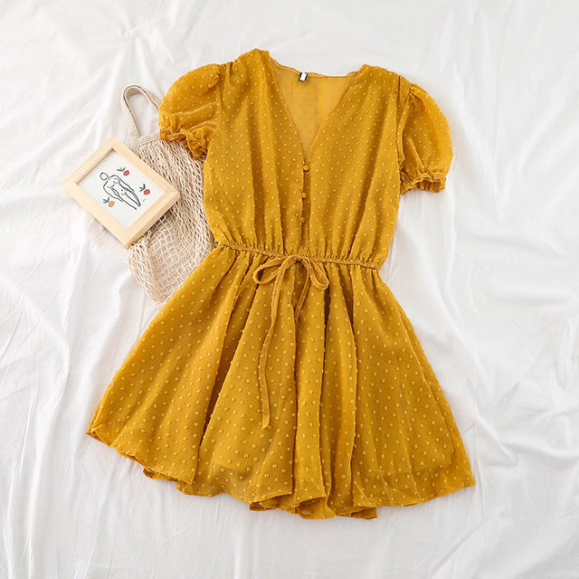 Women's Summer V-neck Lace Jumpsuit with Elastic Waist and Wide-legged Shorts