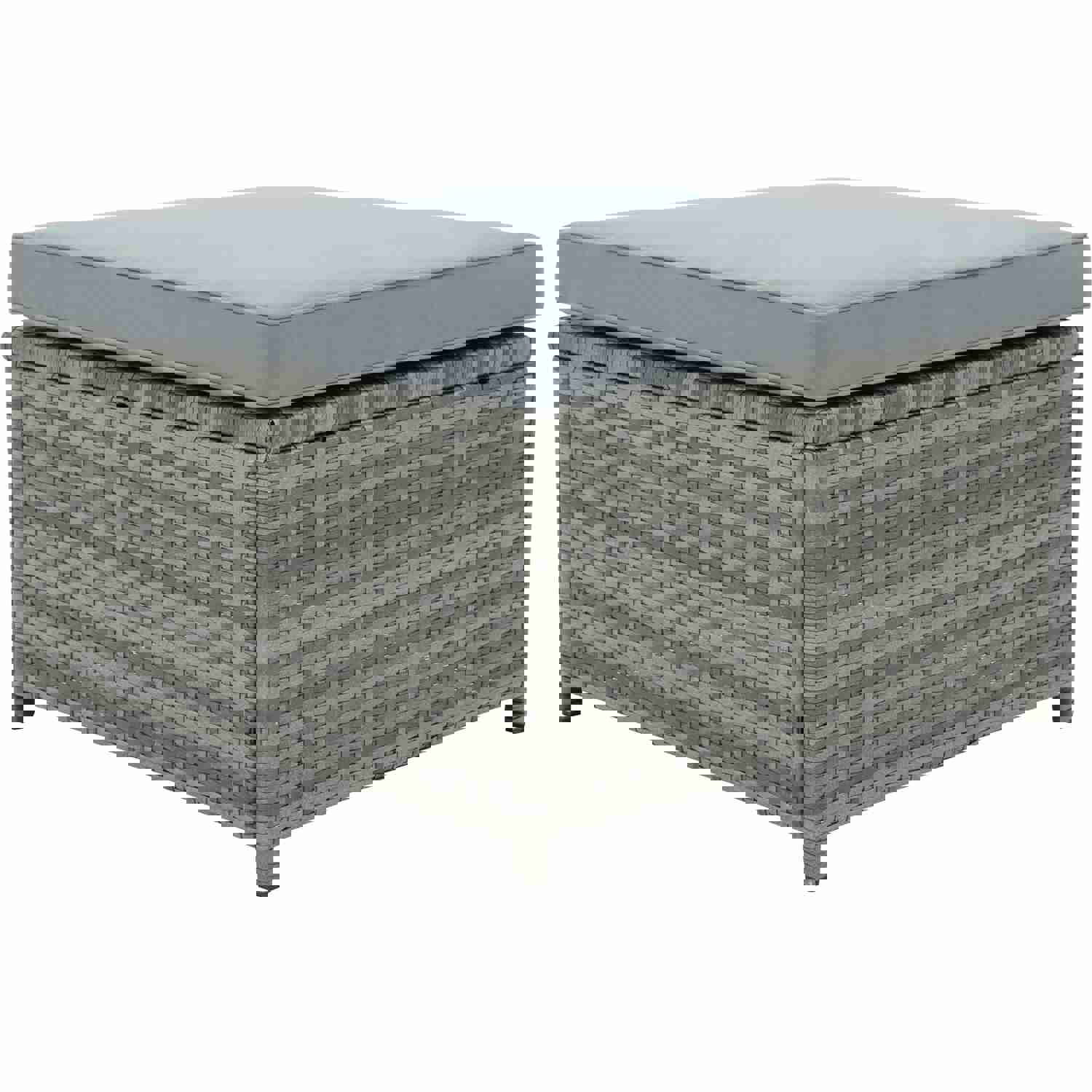 TOPMAX 4-piece Outdoor Backyard Patio Rattan Sofa Set, All-weather PE Wicker Sectional Furniture Set with Retractable Table, Gray