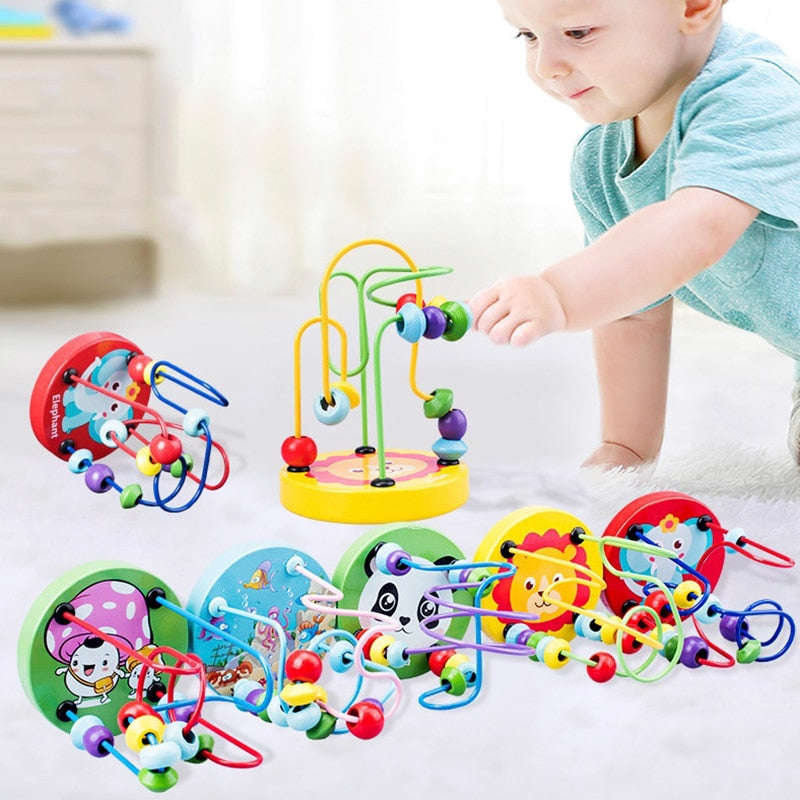 Wooden Roller Coaster Early Learning Educational Puzzle Math Toy for Children 1-3 Years