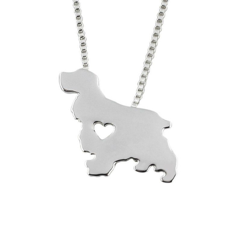 G.SKY Cocker Spaniel Dog Necklace - Buy One Get One Free, Golden Plated Animal Pendant Jewelry