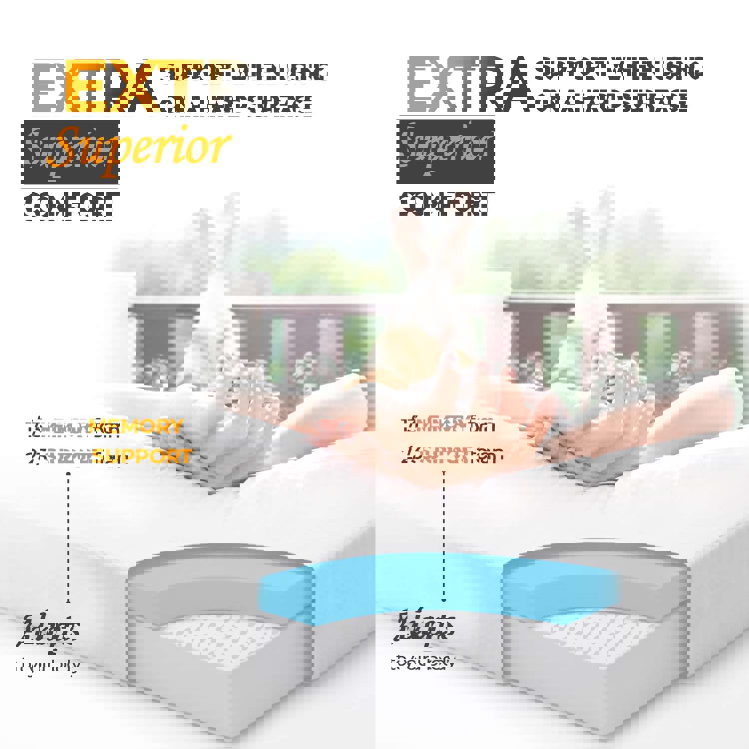 CertiPUR-US Memory Foam Camping Mattress Pad - Portable Roll Up Sleep Mat for Outdoor & Travel