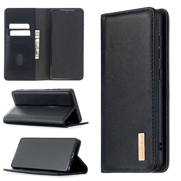 For Samsung Galaxy Note20 2 in 1 Detachable Magnetic Horizontal Flip Genuine Leather Case with Holder & Card Slots & Wallet (Black)