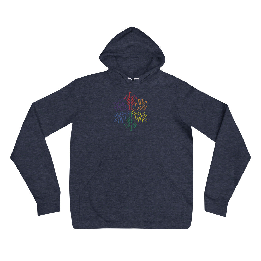 Pride Rainbow Outline Snowflake Winter 2020 - Unisex Hoodie