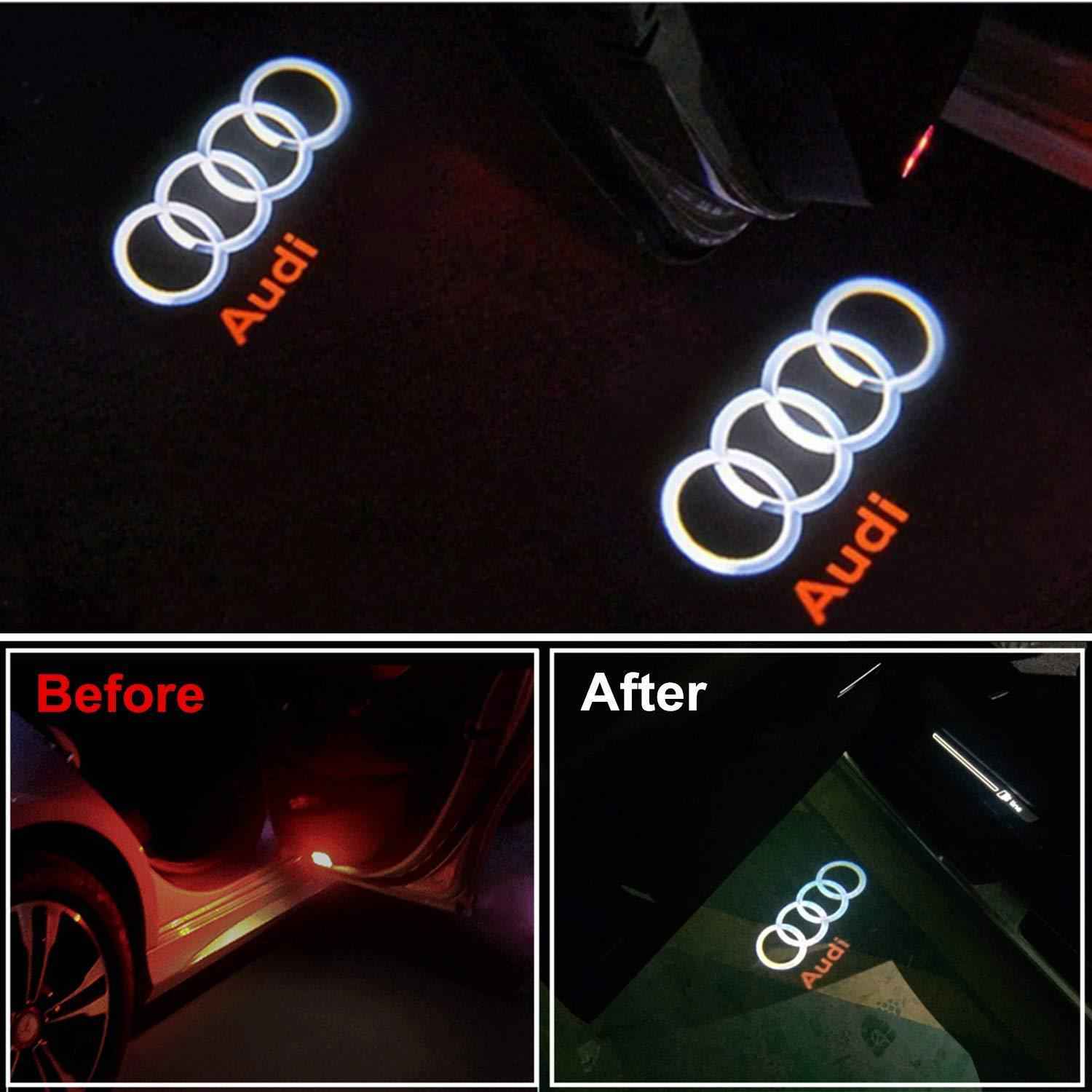 Audi Car Door Logo LED Projector Lights - 4 PCS Set for Audi A1 A3 A4 A5 A6 A7 A8 Q3 Q7 R8 TT
