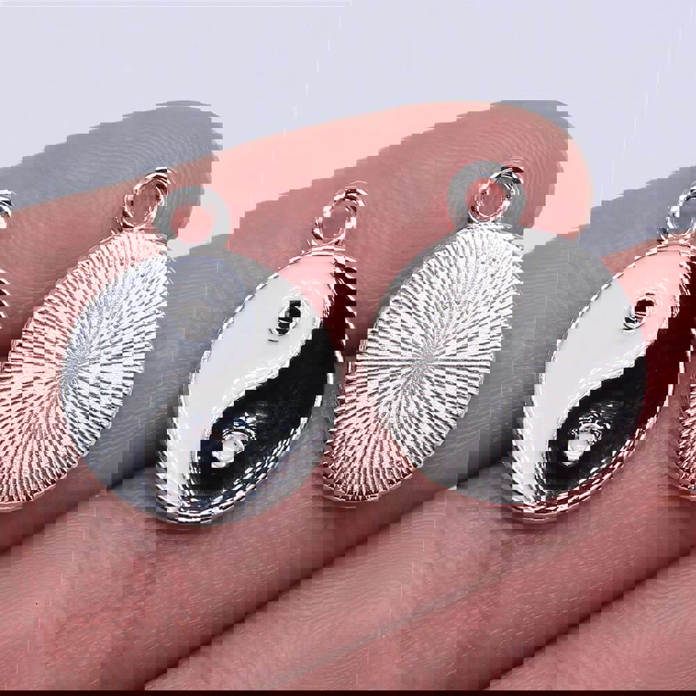 WYSIWYG 10pcs 18x22mm Tai Chi Charms Rhodium Color Zinc Alloy Pendant for DIY Jewelry Making