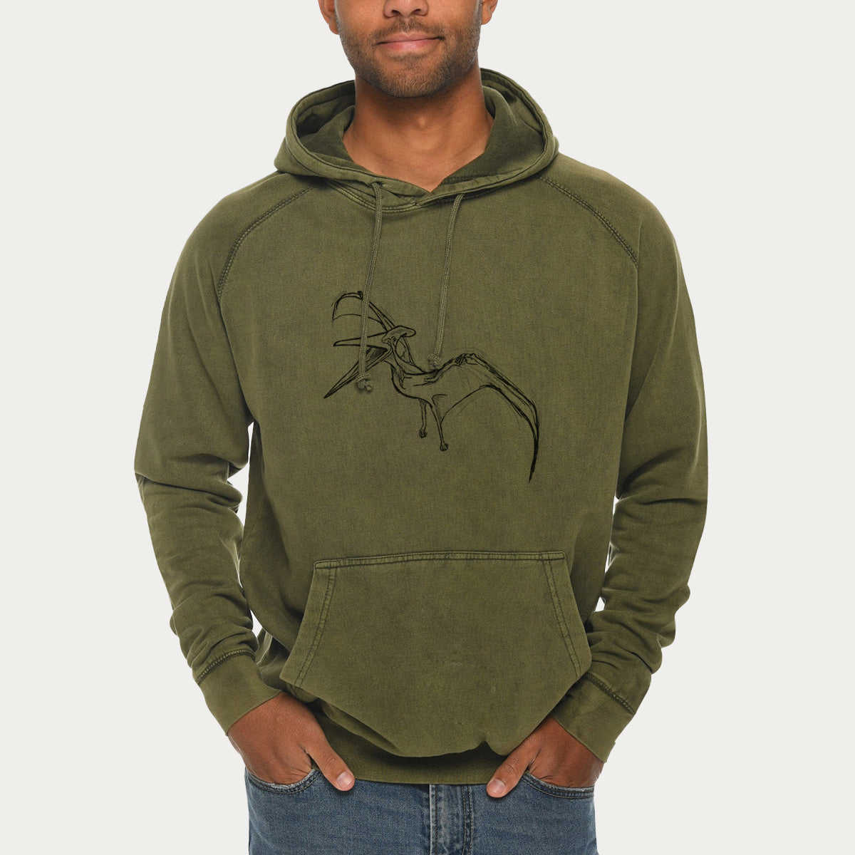 Pteranodon Longiceps - Mid-Weight Unisex Vintage 100% Cotton Hoodie