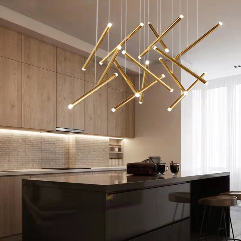 Gold/Chrome/Black Luxury Minimalist Chandelier - MIRODEMI COLLECTION