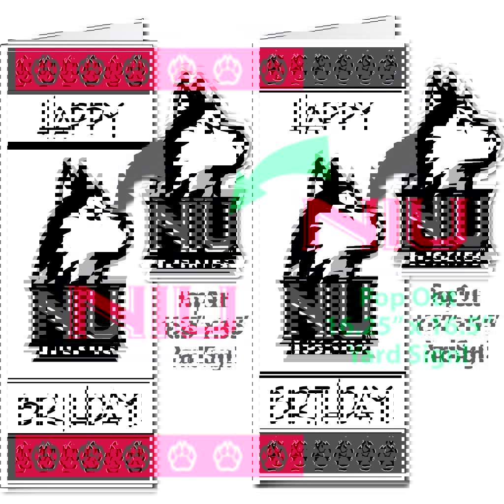 2x3 Giant Northern Illinois Birthday Greeting Card & Yard Sign