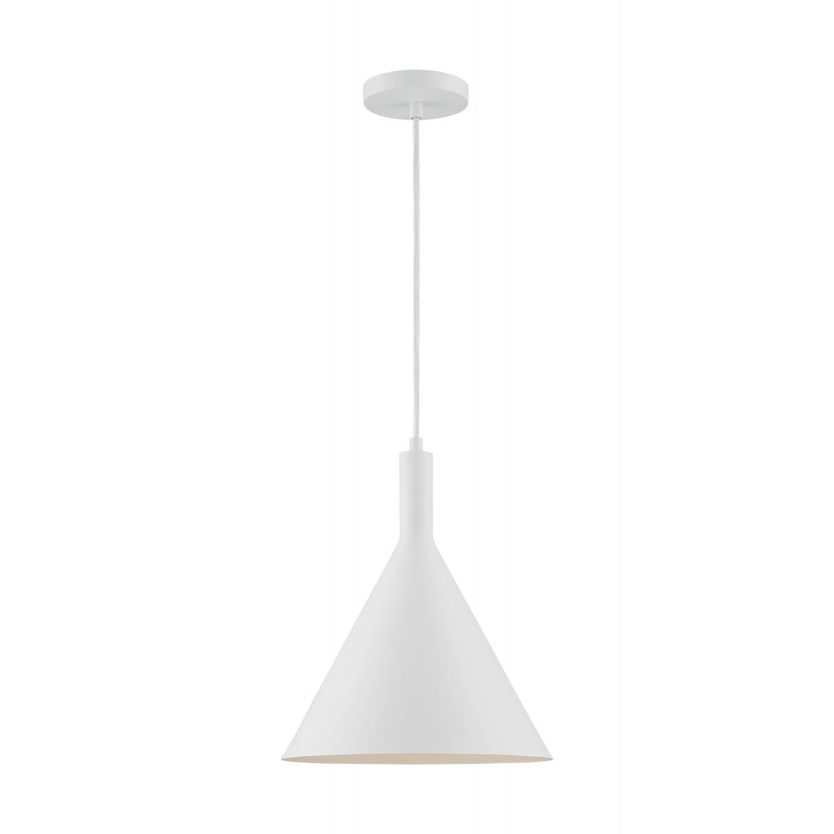60-7138 LIGHTCAP 1LT LARGE PENDANT - Matte White Finish