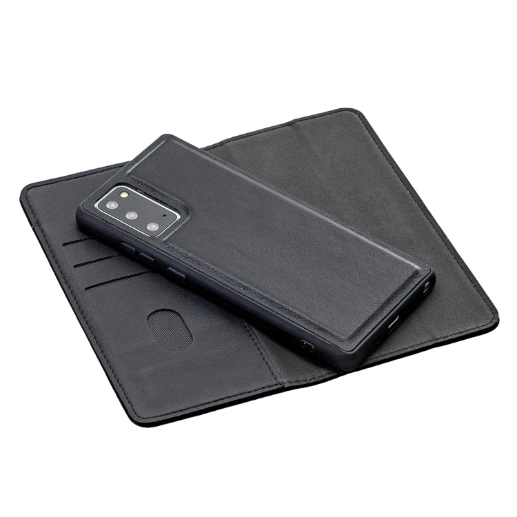For Samsung Galaxy Note20 2 in 1 Detachable Magnetic Horizontal Flip Genuine Leather Case with Holder & Card Slots & Wallet (Black)