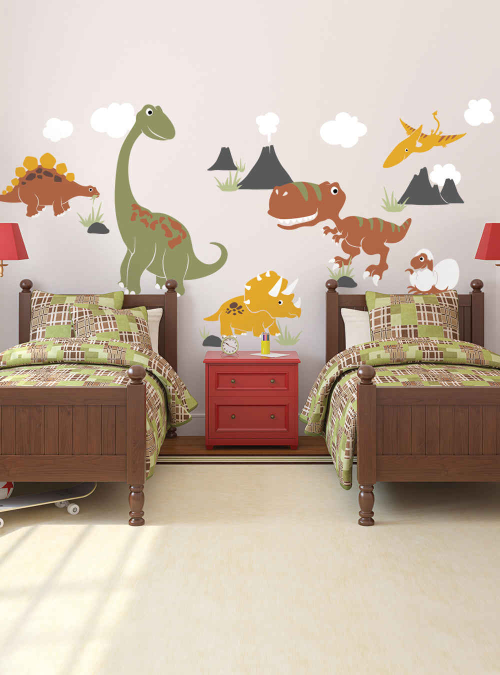 Dinosaur Wall Decal Set for Kids Room
