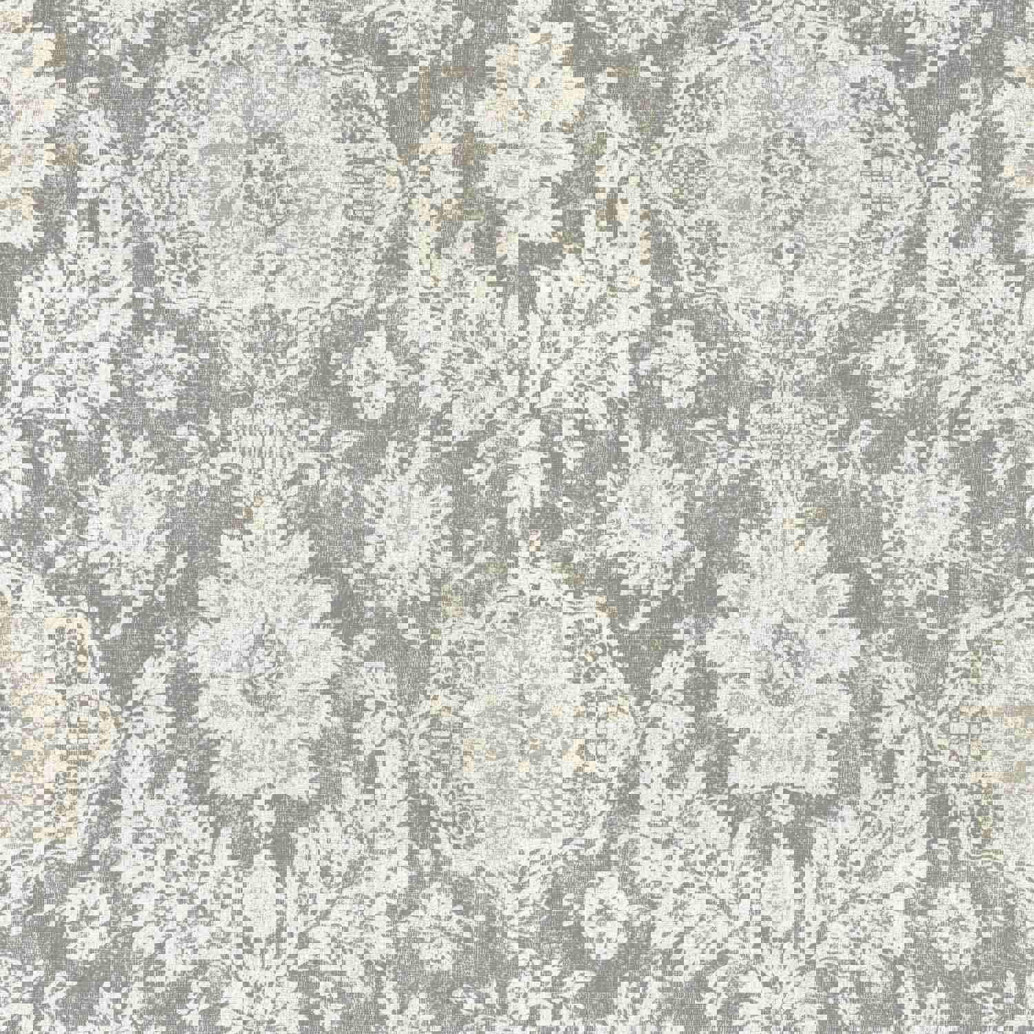 Empress Swag Valance in Belmont Mist Pale Gray Floral Damask