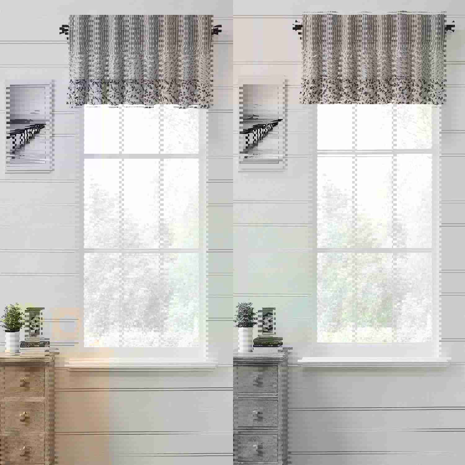 Florette Ruffled Lined Valance 72 - Romantic Cotton Window Valance