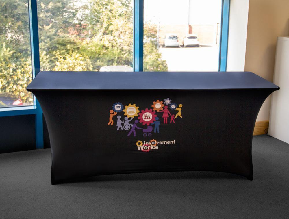 8 Custom Printed Spandex Fitted Table Cover - All Over Print