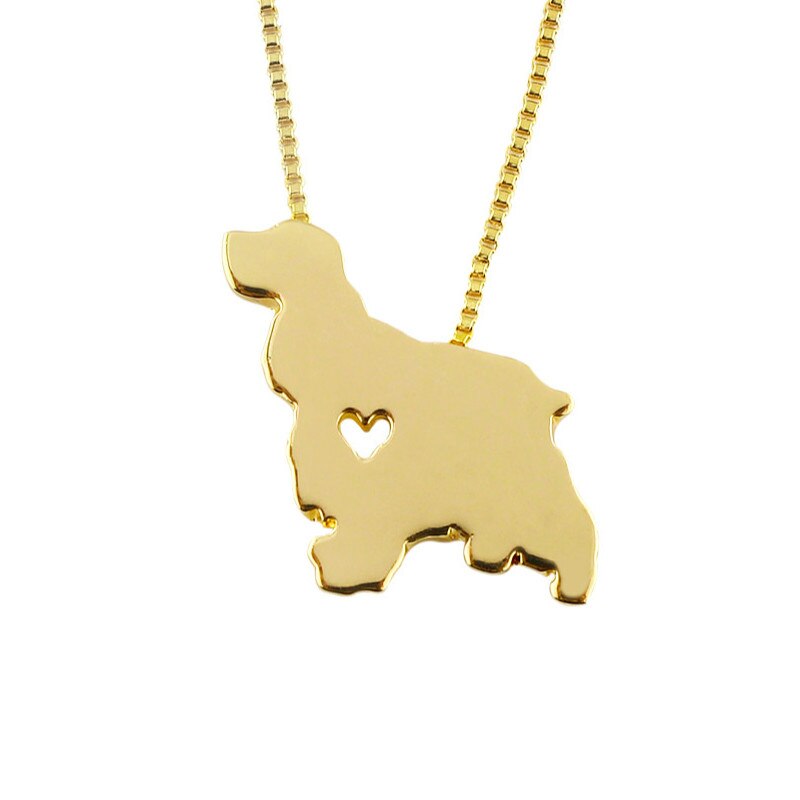 G.SKY Cocker Spaniel Dog Necklace - Buy One Get One Free, Golden Plated Animal Pendant Jewelry