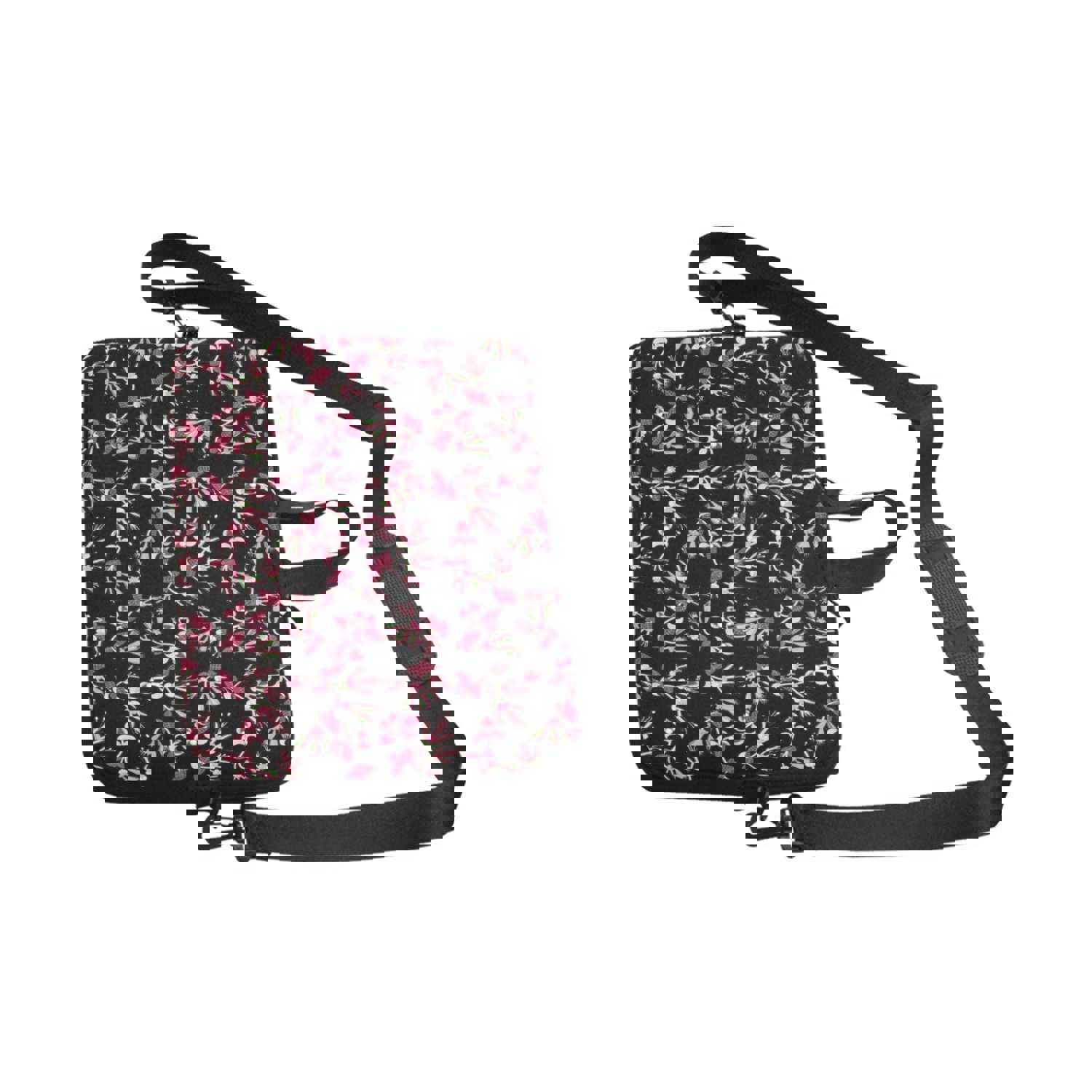 Floral Green Black Laptop Handbag