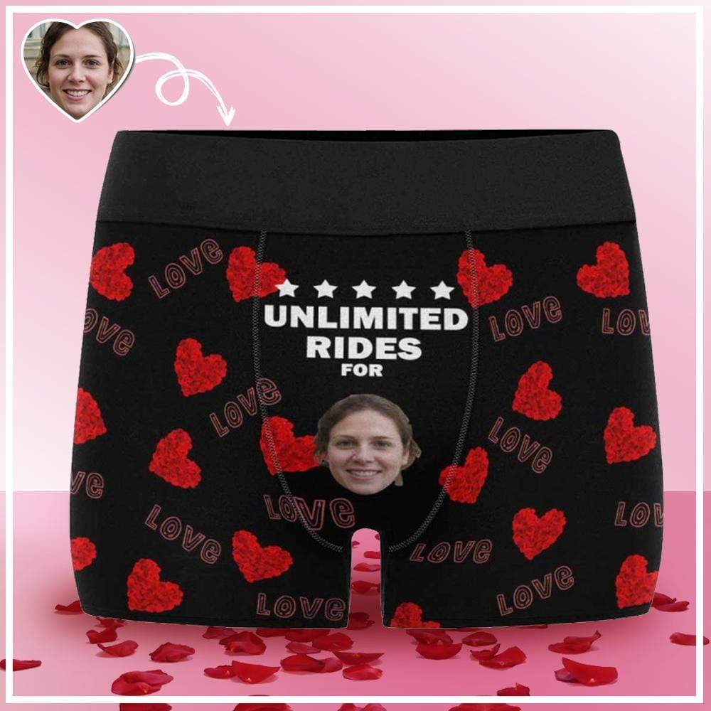 Custom Face Love Mens Boxer Briefs - Personalized Valentine Gift for Husband