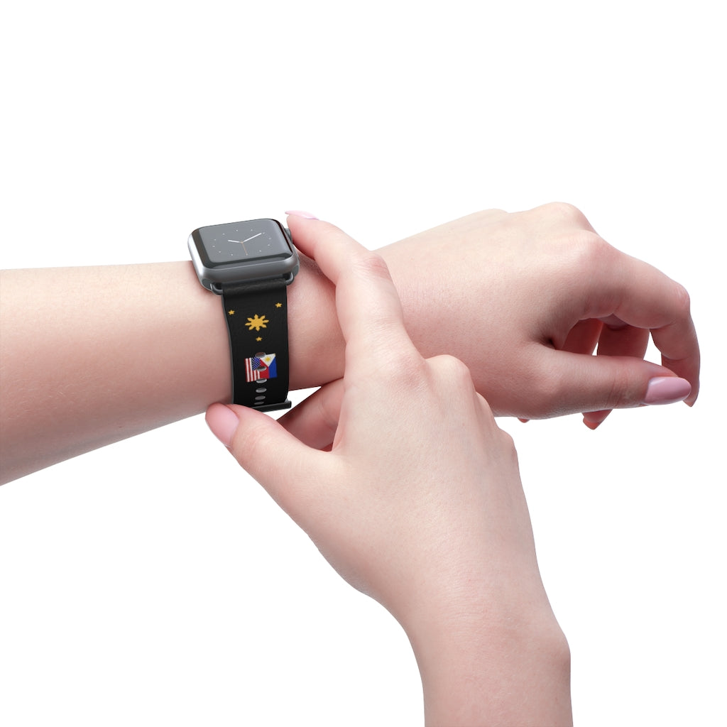 Philippine Sun and Star Apple Watch Band - Faux Leather Strap for Apple Watch