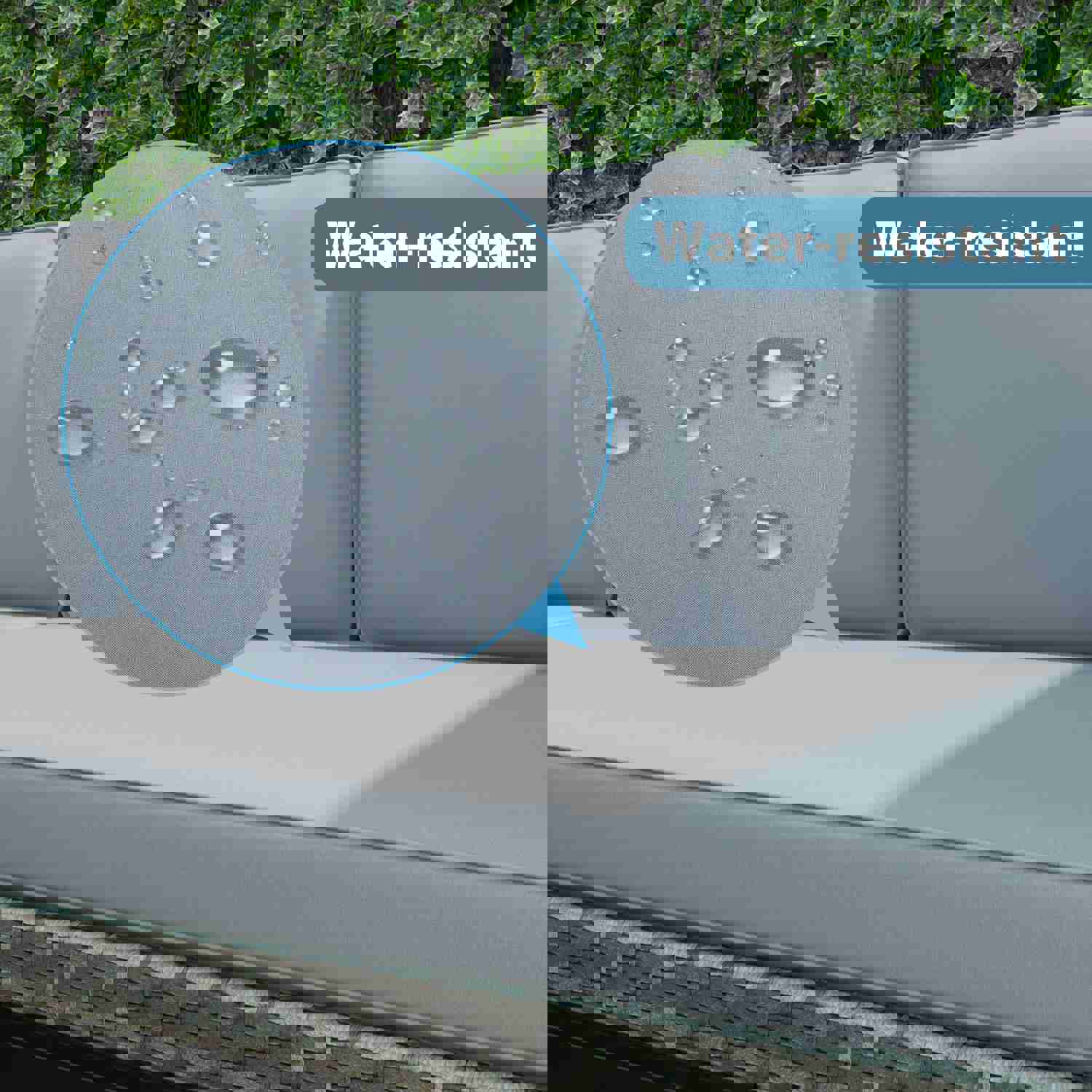 TOPMAX 4-piece Outdoor Backyard Patio Rattan Sofa Set, All-weather PE Wicker Sectional Furniture Set with Retractable Table, Gray