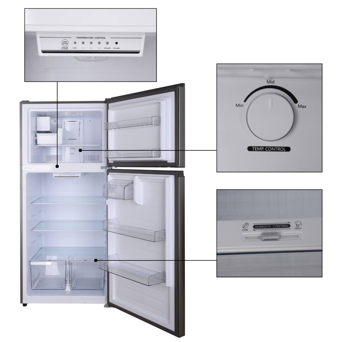 21 cf Stainless Top Mount Refrigerator-Freezer with Ice Maker