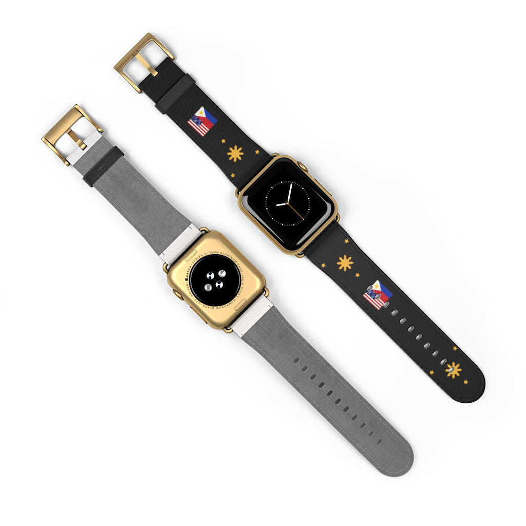 Philippine Sun and Star Apple Watch Band - Faux Leather Strap for Apple Watch