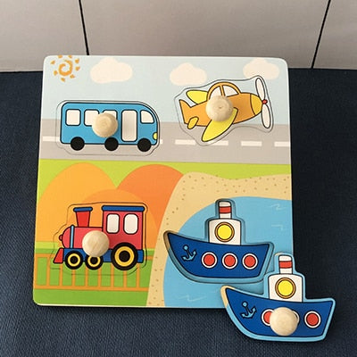 Wooden Roller Coaster Early Learning Educational Puzzle Math Toy for Children 1-3 Years