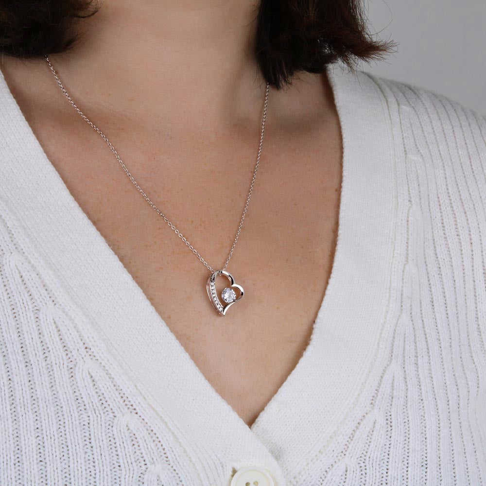 Forever Love Heart Pendant Necklace - 20 Year Work Anniversary Gift