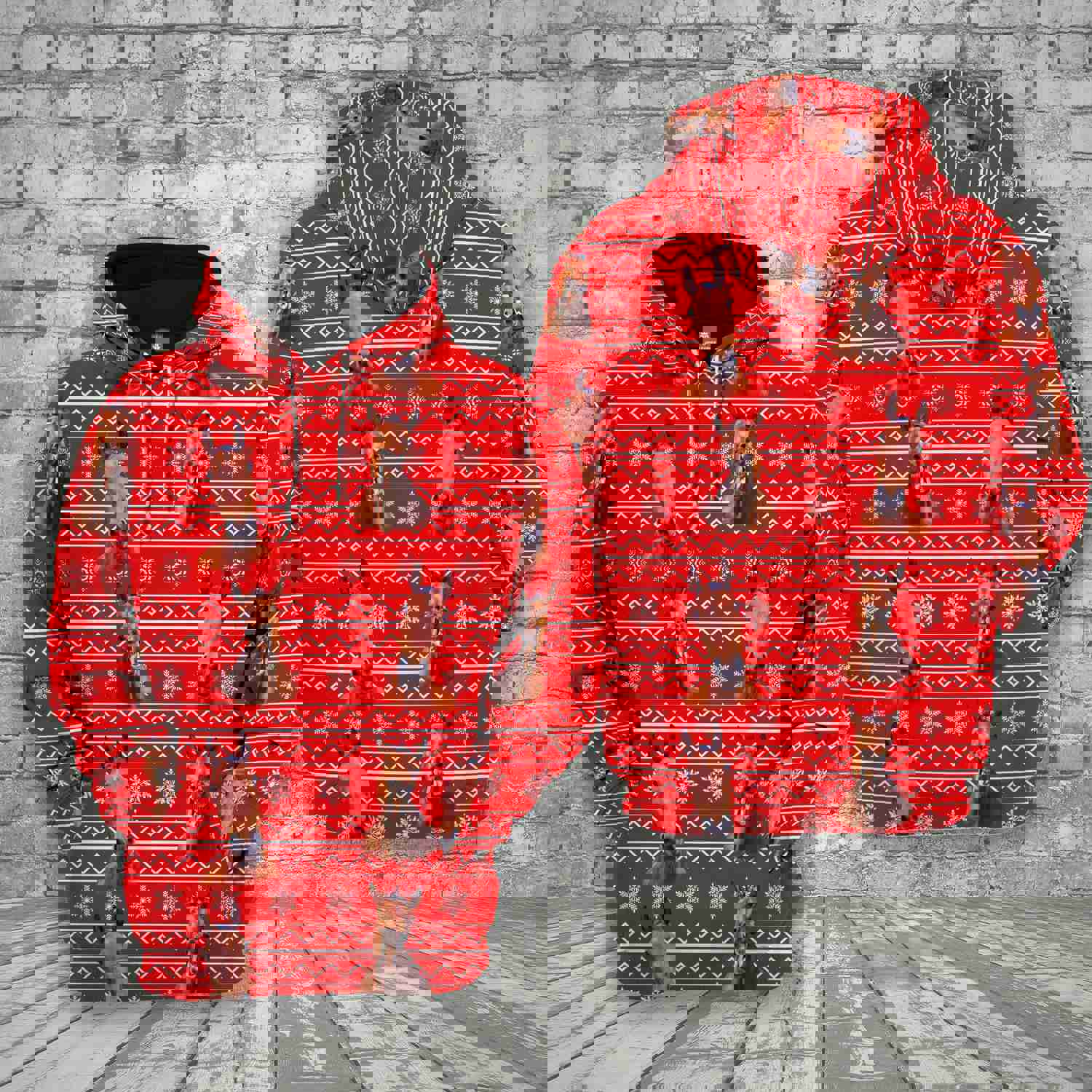 Joycorners Farm Horse Christmas Pattern 3D Printed Hoodie