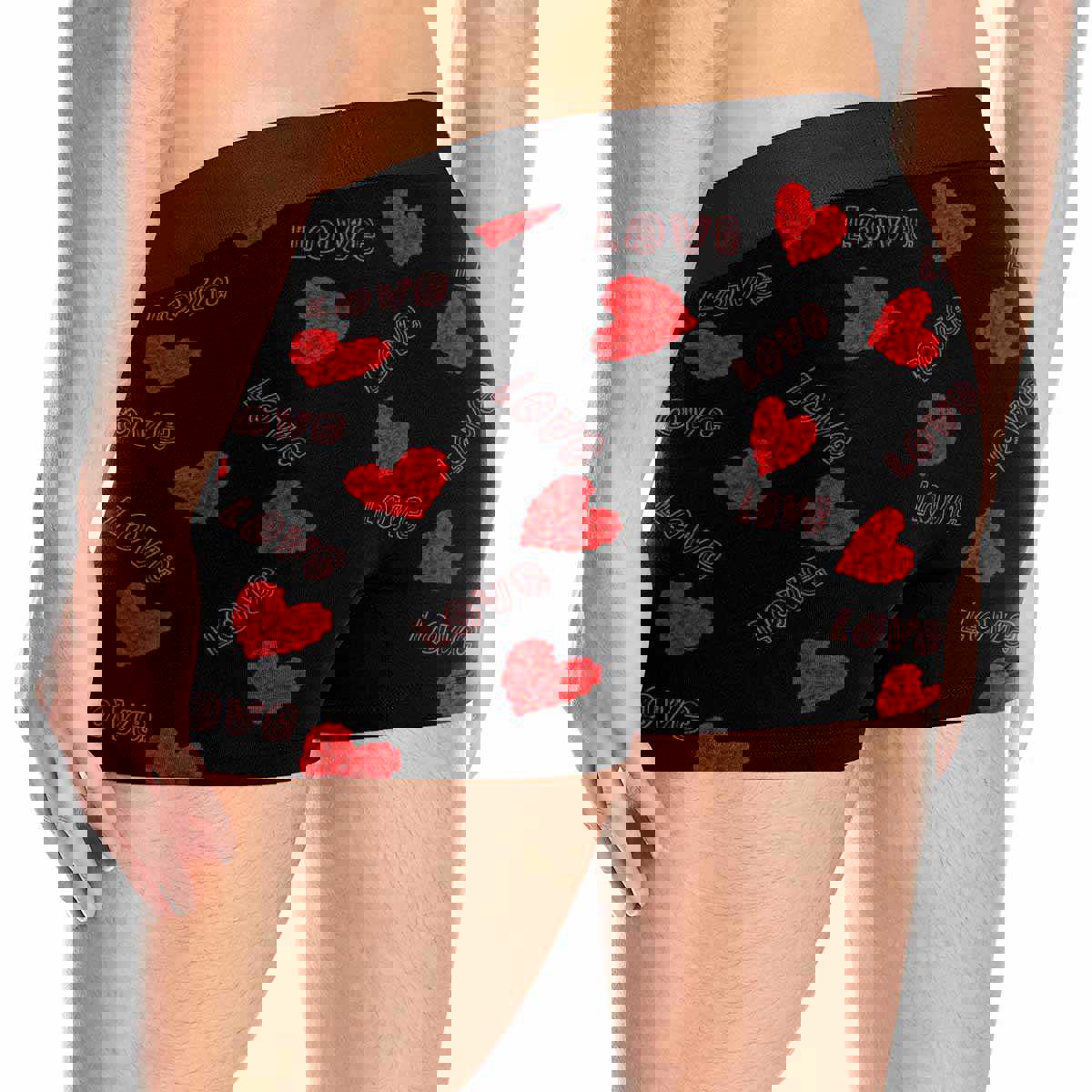 Custom Face Love Mens Boxer Briefs - Personalized Valentine Gift for Husband