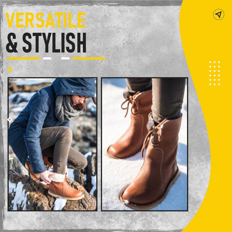 2022 Popular Winter Leather Waterproof Boots Middle Sleeve Snow Boots