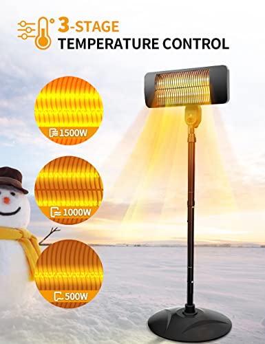 Electric Outdoor Heater - Infrared Patio Heater with Fast Heating & Safety Protection