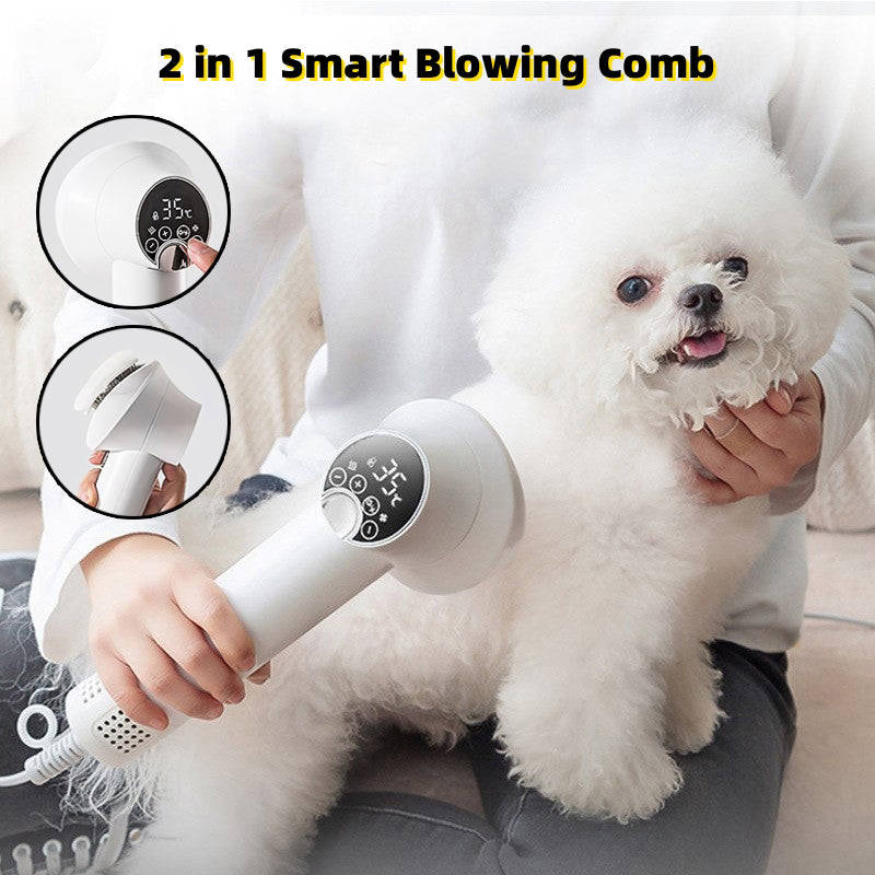 NEX Intelligent Pet Hair Dryer with Blow & Comb Function - Silent & Safe for Dogs & Cats