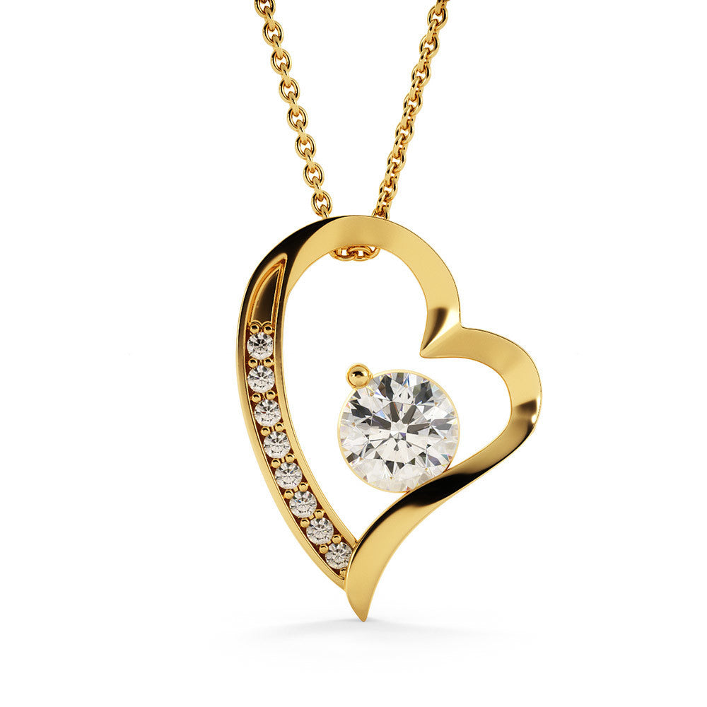 Forever Love Heart Pendant Necklace - 20 Year Work Anniversary Gift