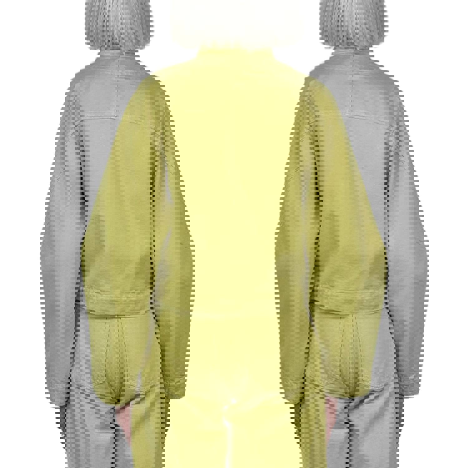 MOON DENIM JACKET - Cropped with Mandarin Collar & Asymmetric Button Closure