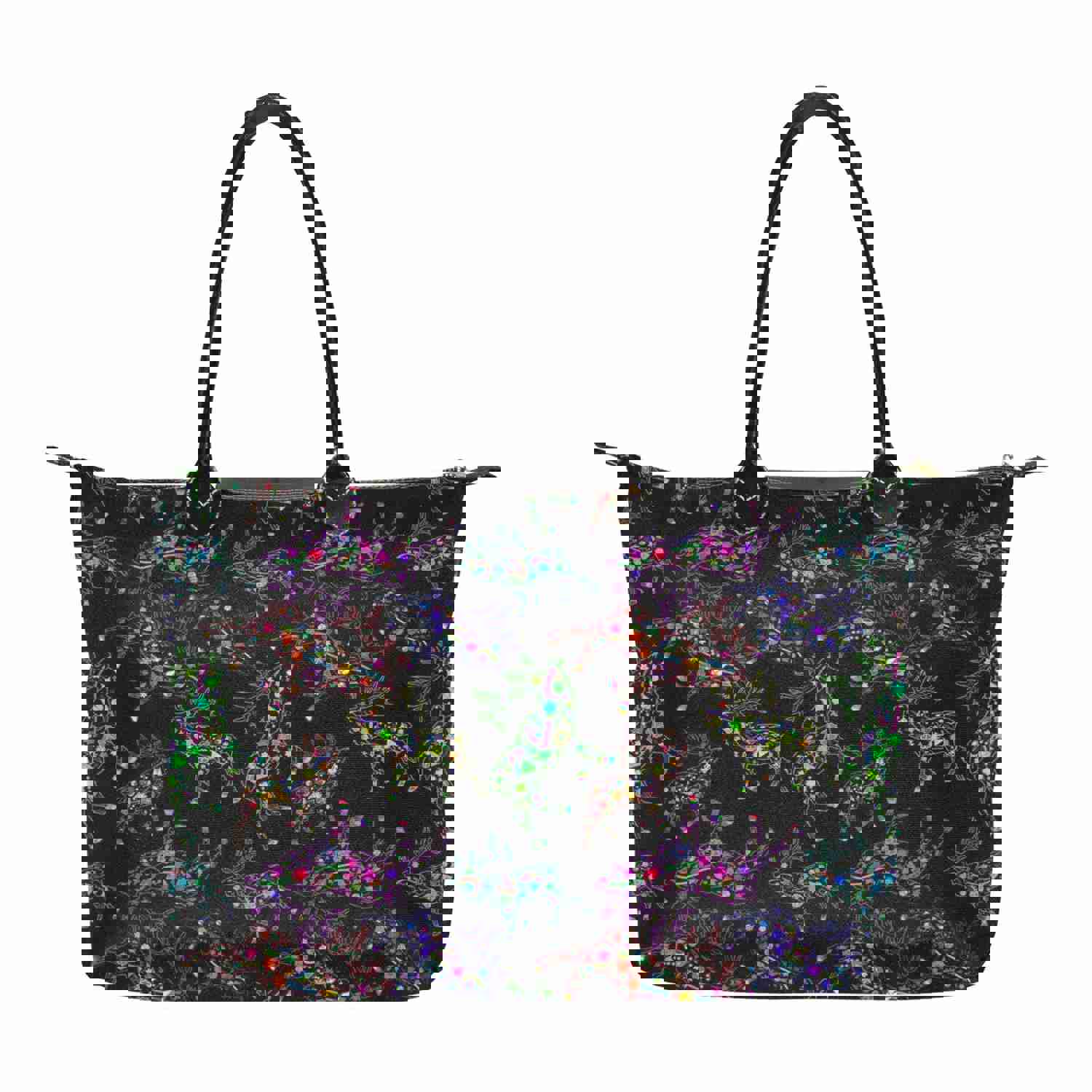 Neon Floral Elks Single-Shoulder Lady Handbag