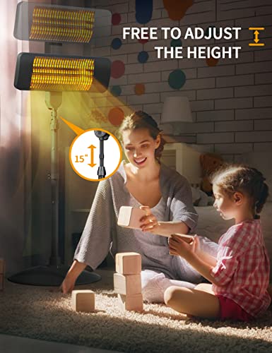Electric Outdoor Heater - Infrared Patio Heater with Fast Heating & Safety Protection