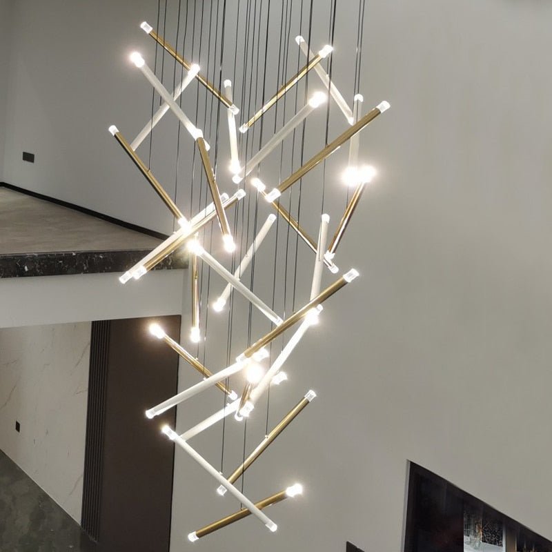 Gold/Chrome/Black Luxury Minimalist Chandelier - MIRODEMI COLLECTION