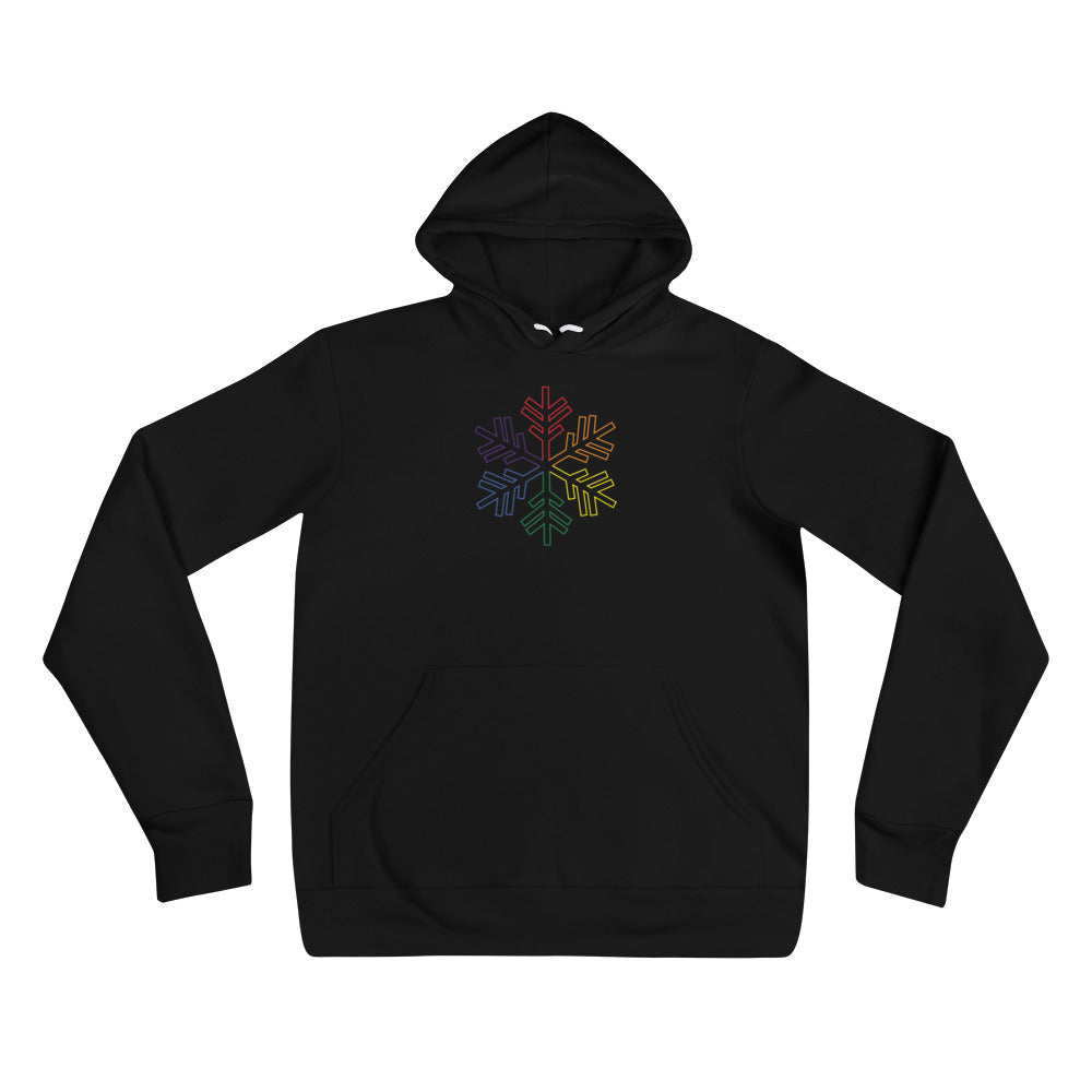 Pride Rainbow Outline Snowflake Winter 2020 - Unisex Hoodie