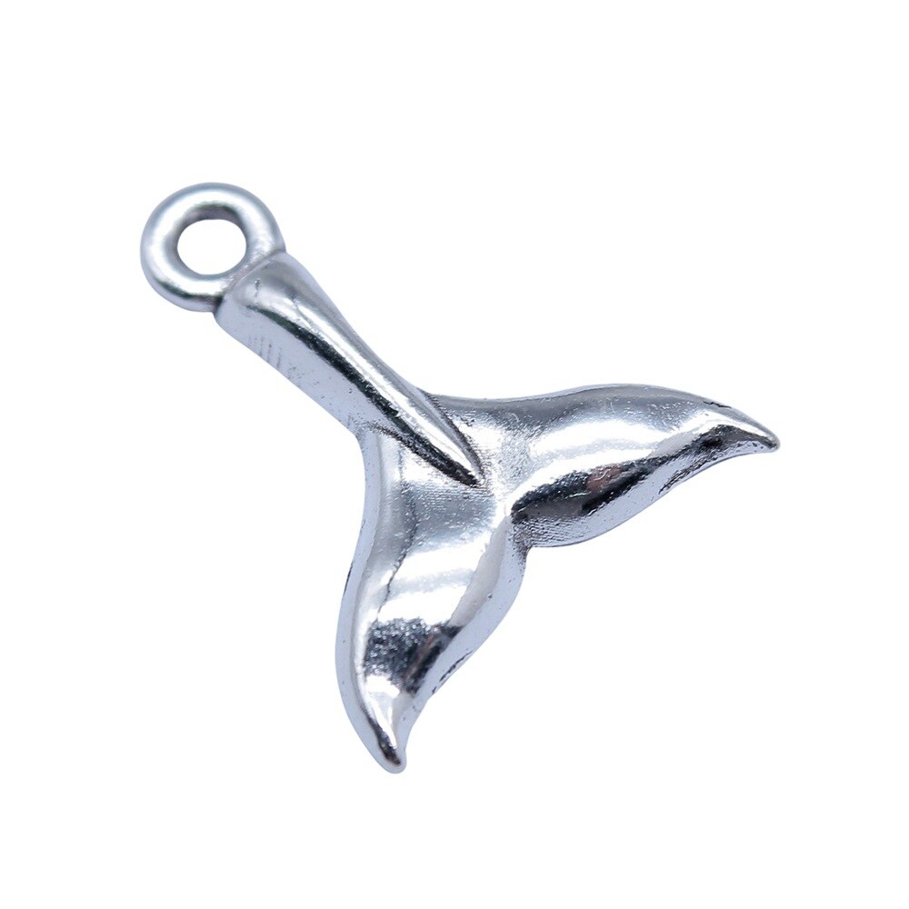 20pcs Antique Silver Whale Tail Charms for DIY Jewelry Making