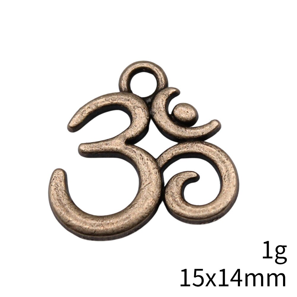 20pcs Antique Bronze Om Symbol Charms for DIY Jewelry Making
