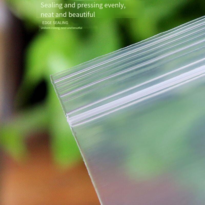 Food Self Sealing Bag Thickened Waterproof PE Transparent Storage Bag (20x28cm, 100pcs)