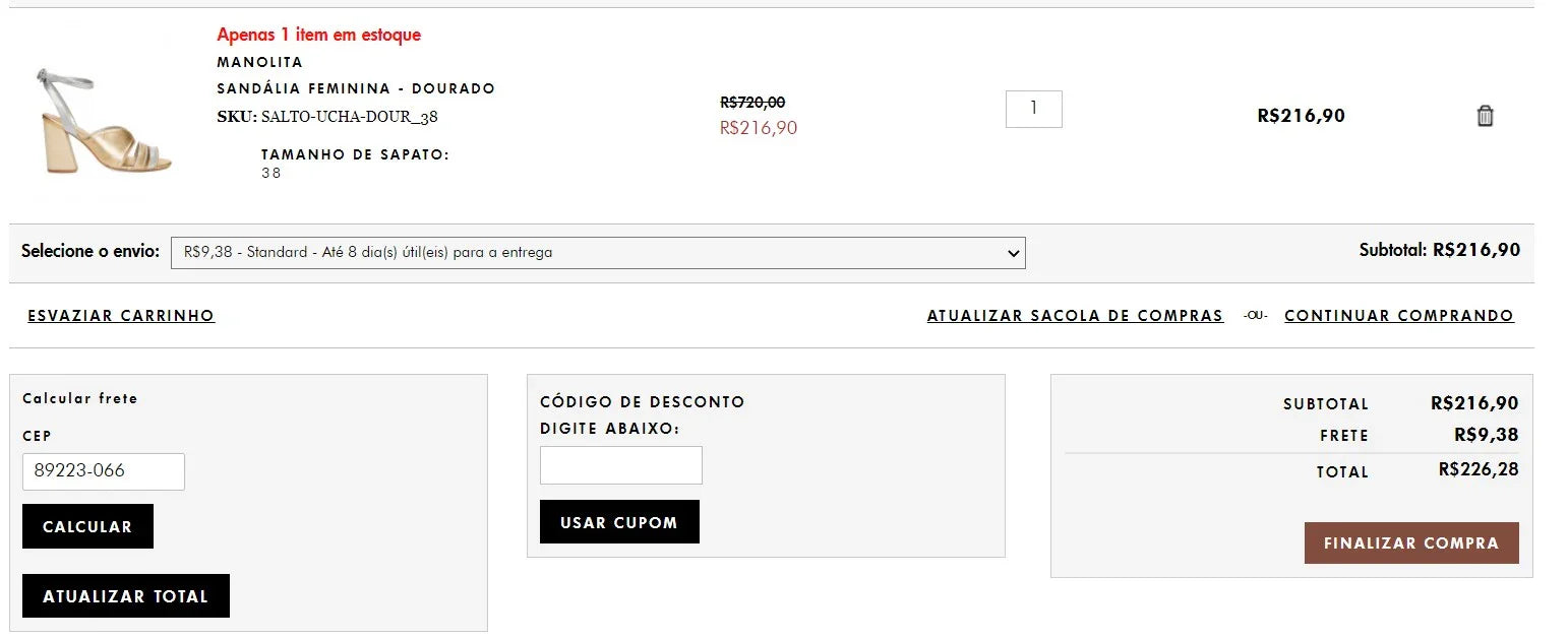Personal Shopper Service for Women's Sandals from Brazil - SANDÁLIA FEMININA - DOURADO - DDP