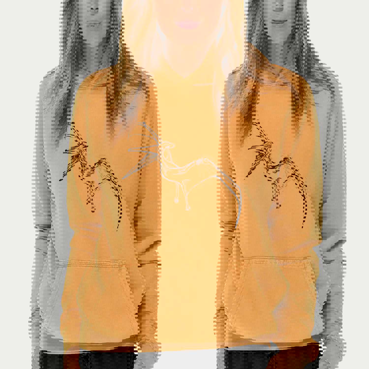Pteranodon Longiceps - Mid-Weight Unisex Vintage 100% Cotton Hoodie