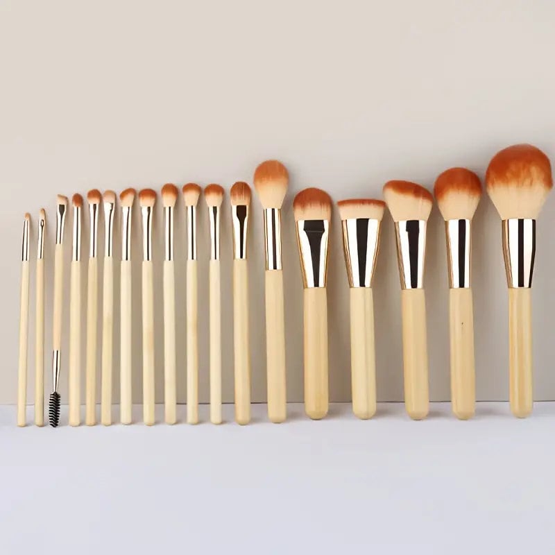 18pcs Beauty Professional Makeup Brushes Set - Foundation, Powder, Blending, Concealer, Eye Shadows & Blush