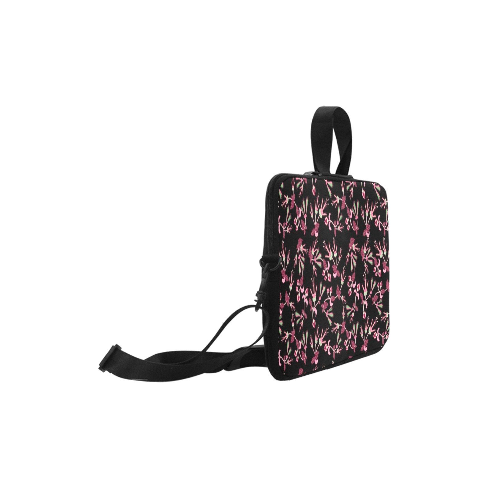 Floral Green Black Laptop Handbags 13 - Lightweight & Water-Resistant Neoprene