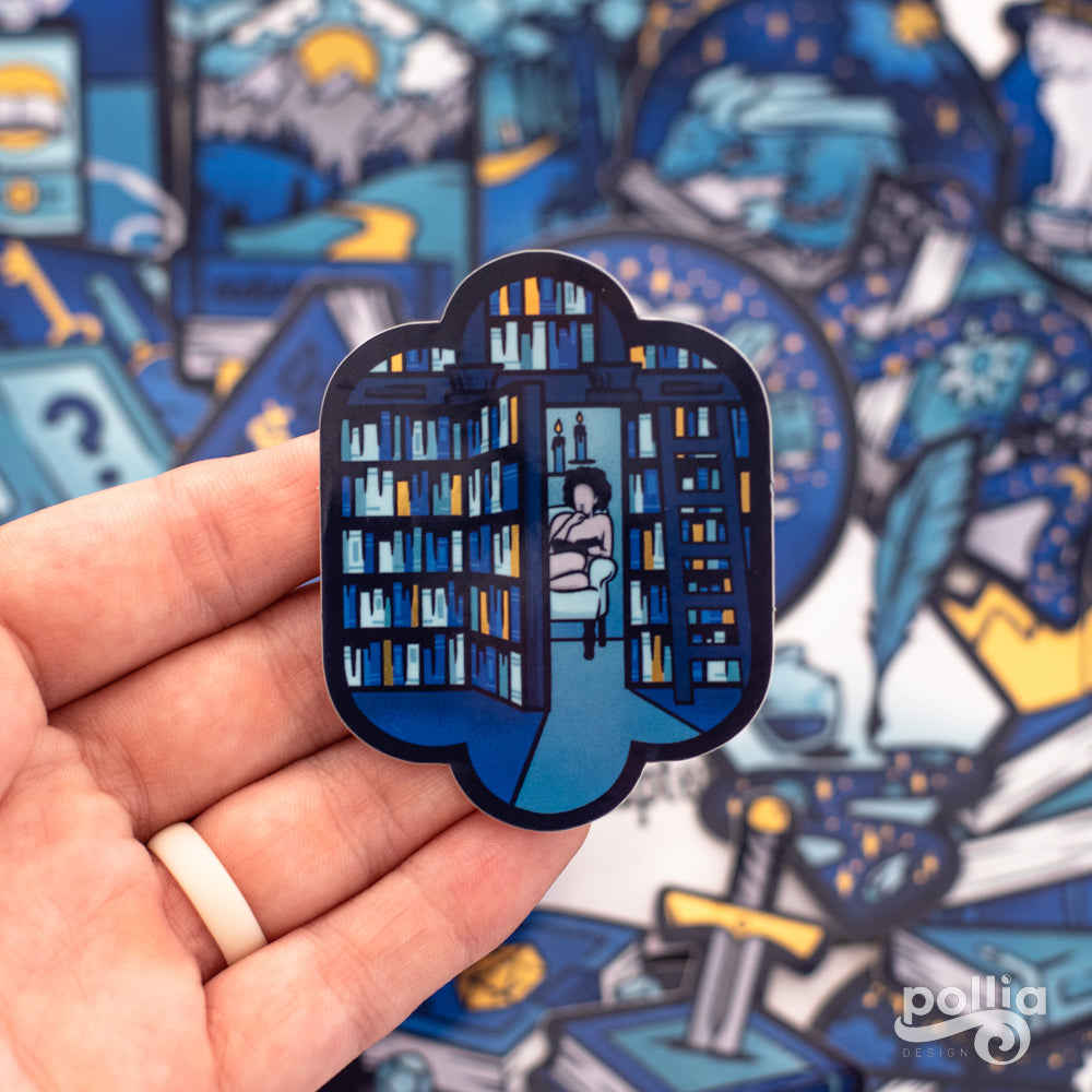 Bookish & Beyond Stickers - Glossy Vinyl with Gold Accents