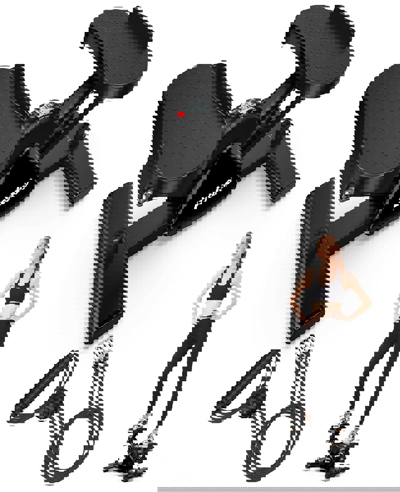 Pooboo Cardio Mini Stepper Machine with Resistance Bands for Home Fitness