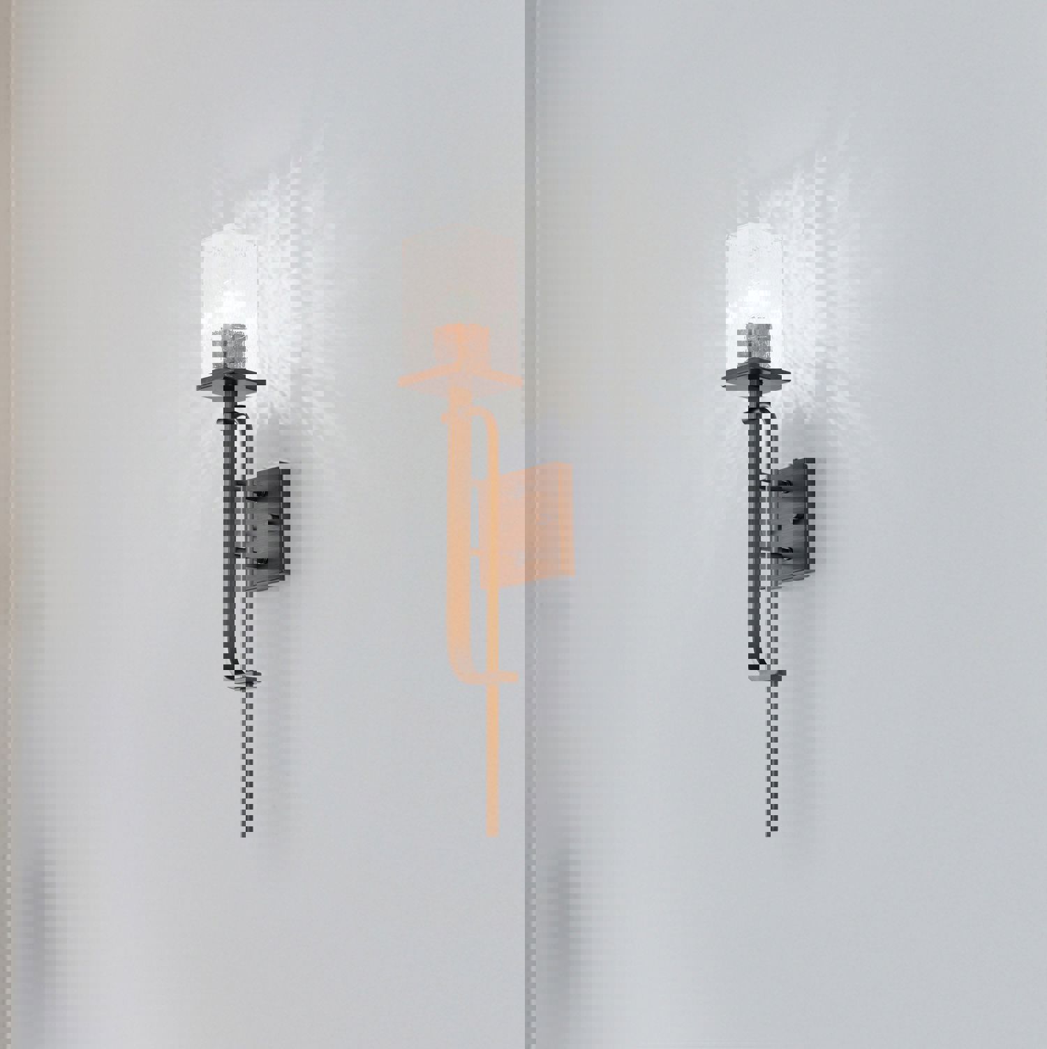 SATCO/NUVO Terrace 1 Light Wall Sconce in Natural Brass Finish with Crackel Glass